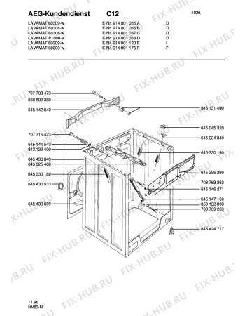 Взрыв-схема стиральной машины Aeg LAV60309-W - Схема узла Housing 001